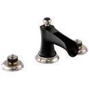 Two Handle Widespread Bathroom Sink Faucet in Luxe Nickel with Matte Black (Handles Sold Separately)