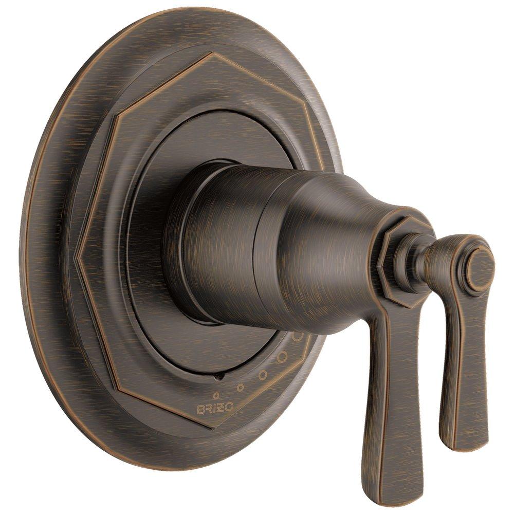 Brizo Venetian Bronze Thermostatic Valve Only with Double Lever Handle 
