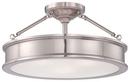 100W 3-Light Medium E-26 19 in. Wide Semi-Flush Mount Ceiling Fixture in Brushed Nickel