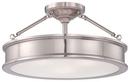 100W 3-Light Semi-Flushmount Ceiling Fixture in Brushed Nickel