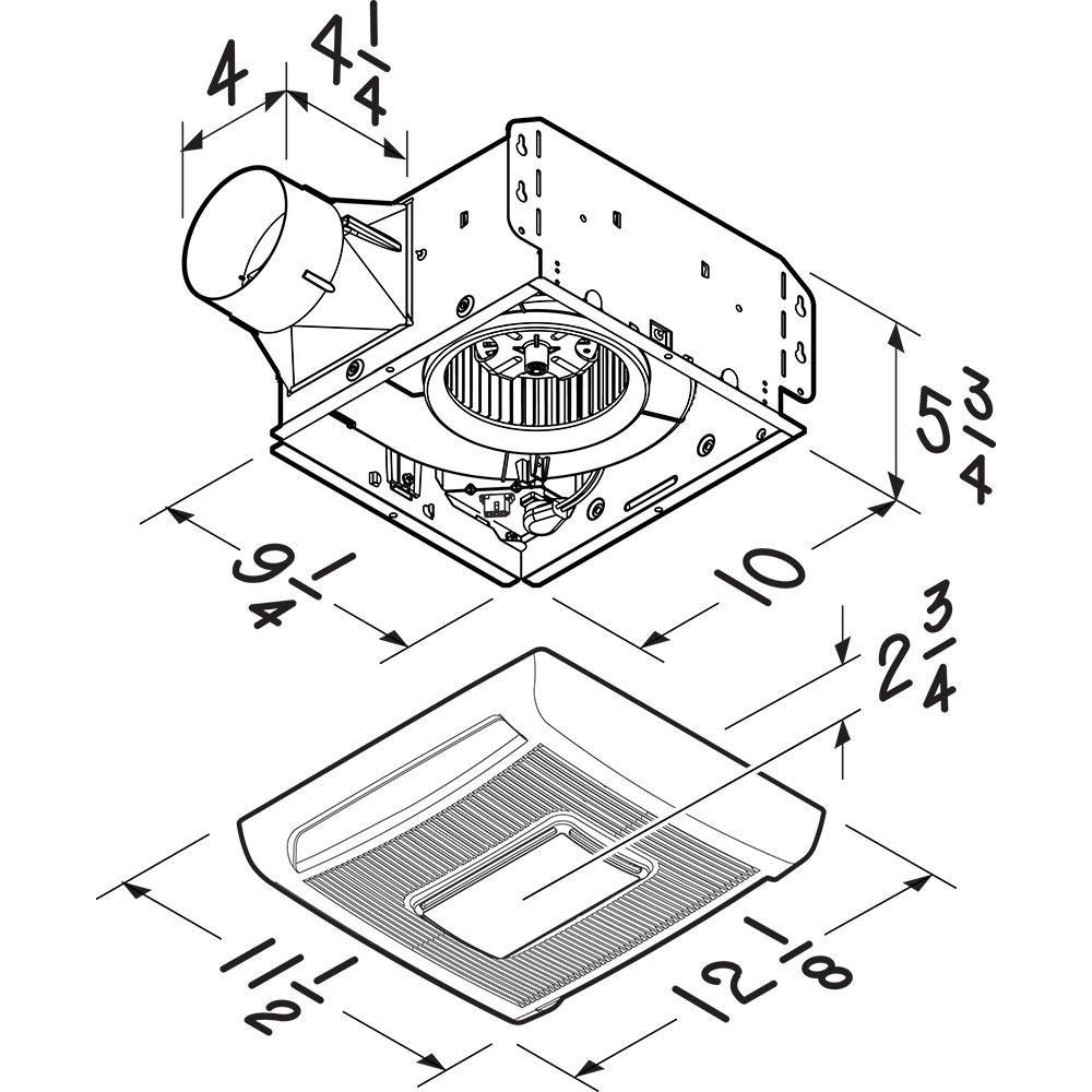 Broan White Bathroom Exhaust Fan in White 