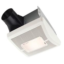 110 CFM Ceiling/Wall Mount Bathroom Exhaust Fan with Light in White - 1.3 Sones