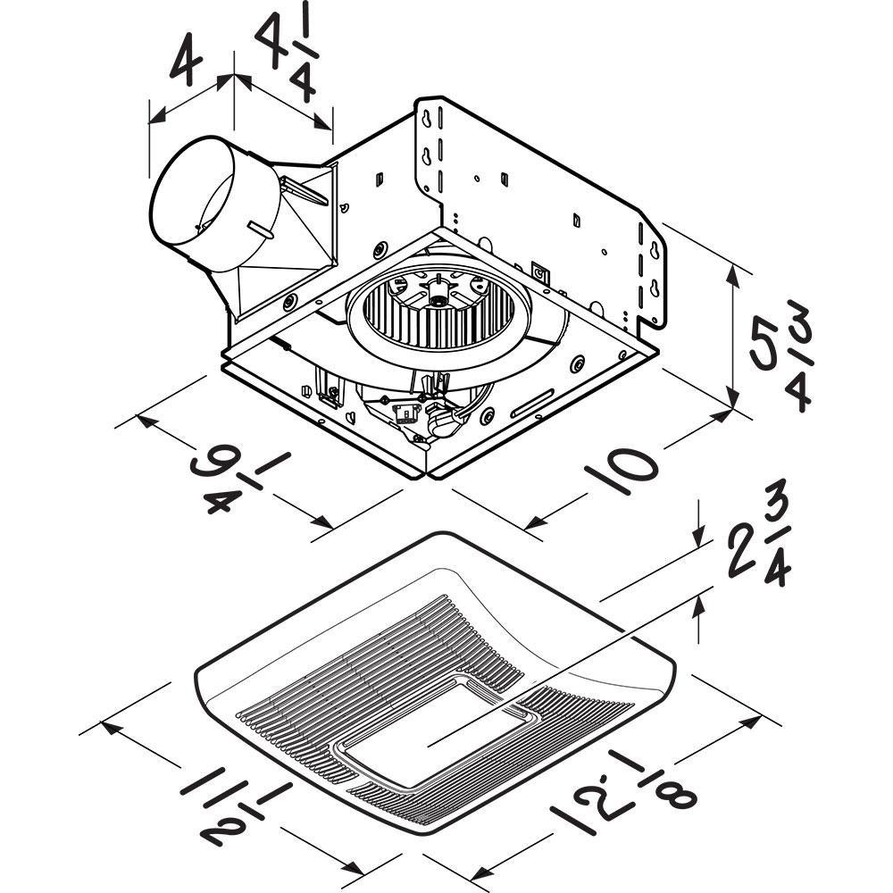 Broan White Bathroom Exhaust Fan with Light 