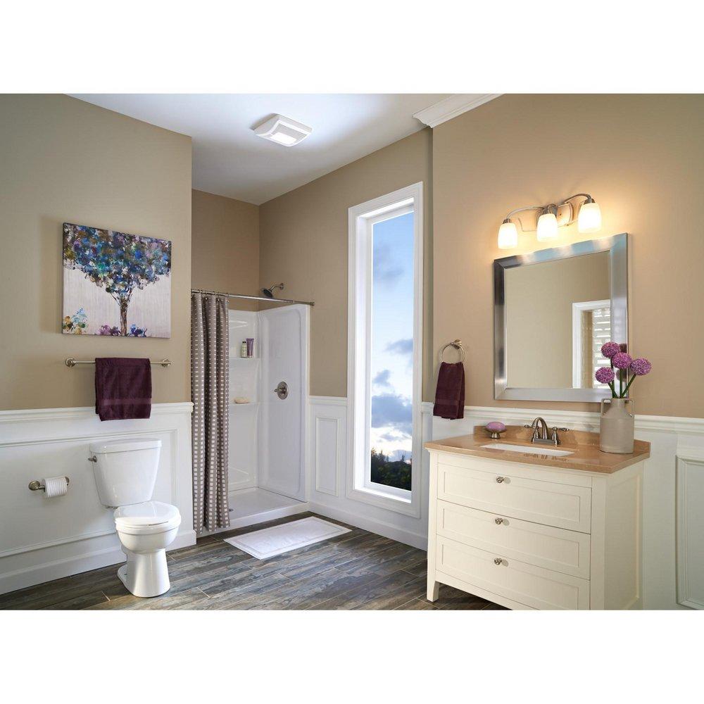 Broan White Bathroom Exhaust Fan with Light 