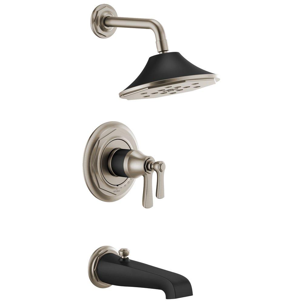 Brizo Luxe Nickel/Matte Black Two Handle Multi Function Bathtub & Shower Faucet (Trim Only) 