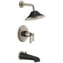 Two Handle Multi Function Bathtub & Shower Faucet in Luxe Nickel/Matte Black (Trim Only)