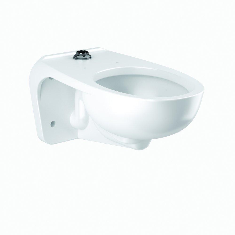 Sloan Valve White Elongated Wall Mount Toilet 