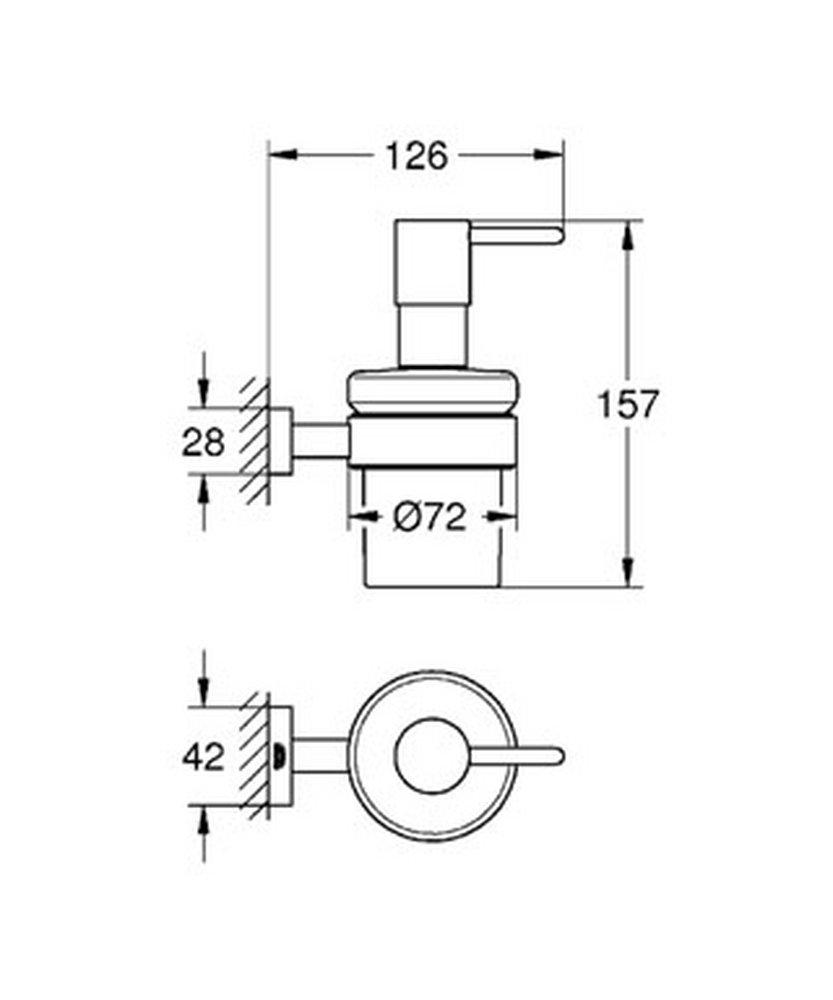 GROHE StarLight&reg; Chrome Wall Mount Soap Dispenser with Holder 