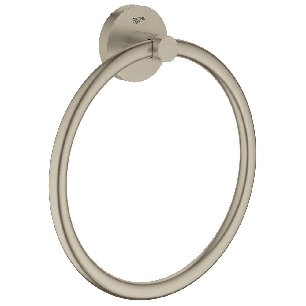 GROHE StarLight&reg; Brushed Nickel Round Towel Ring 