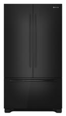35-5/8 in. 16.35 cu. ft. French Door Refrigerator in Black Floating Glass