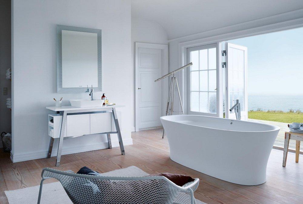 Duravit White 73 x 34-7/8 in. Freestanding Bathtub 