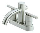 Gerber Plumbing Brushed Nickel Deck Mount Centerset Bathroom Sink Faucet with Double Lever Handle and Low Arc Spout
