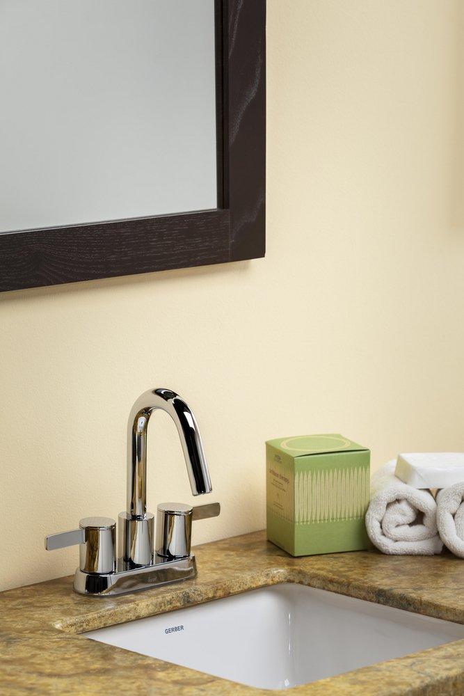 Gerber Plumbing Polished Chrome Two Handle Centerset Bathroom Sink Faucet 