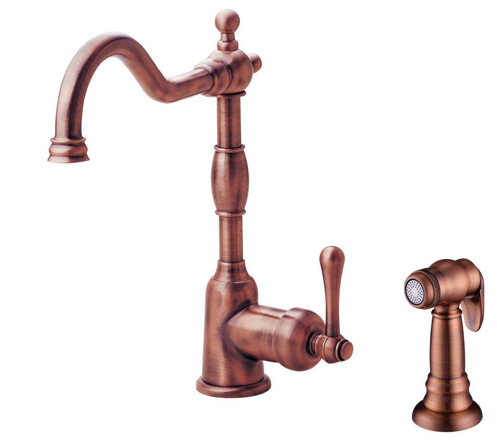 Gerber Plumbing Antique Copper Single Handle Kitchen Faucet 