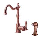 Single Handle Kitchen Faucet in Antique Copper