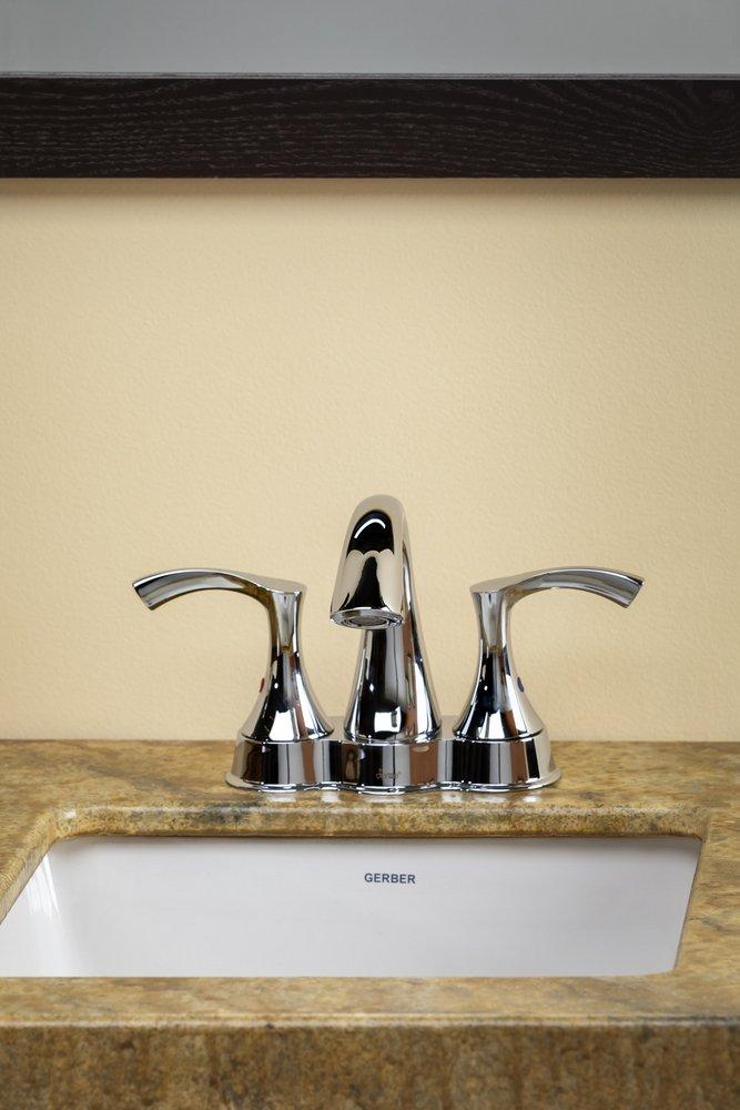 Gerber Plumbing Polished Chrome 1.2 gpm Centerset Lavatory Faucet with Double Lever Handle 
