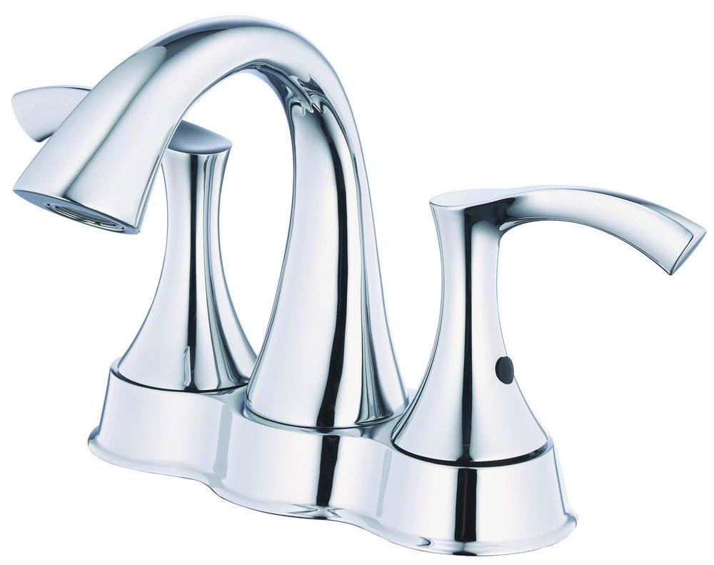 Gerber Plumbing Polished Chrome Two Handle Centerset Bathroom Sink Faucet 