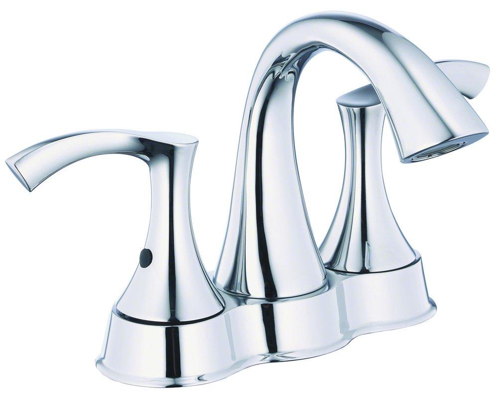 Gerber Plumbing Polished Chrome Two Handle Centerset Bathroom Sink Faucet 