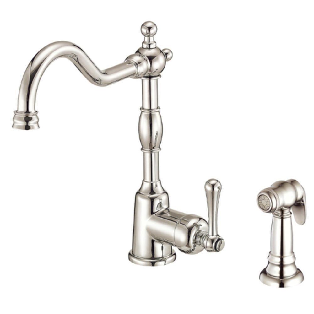 Gerber Plumbing Polished Nickel Single Handle Kitchen Faucet 