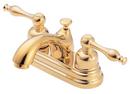 Centerset Bathroom Sink Faucet with Double Lever Handle in Polished Brass