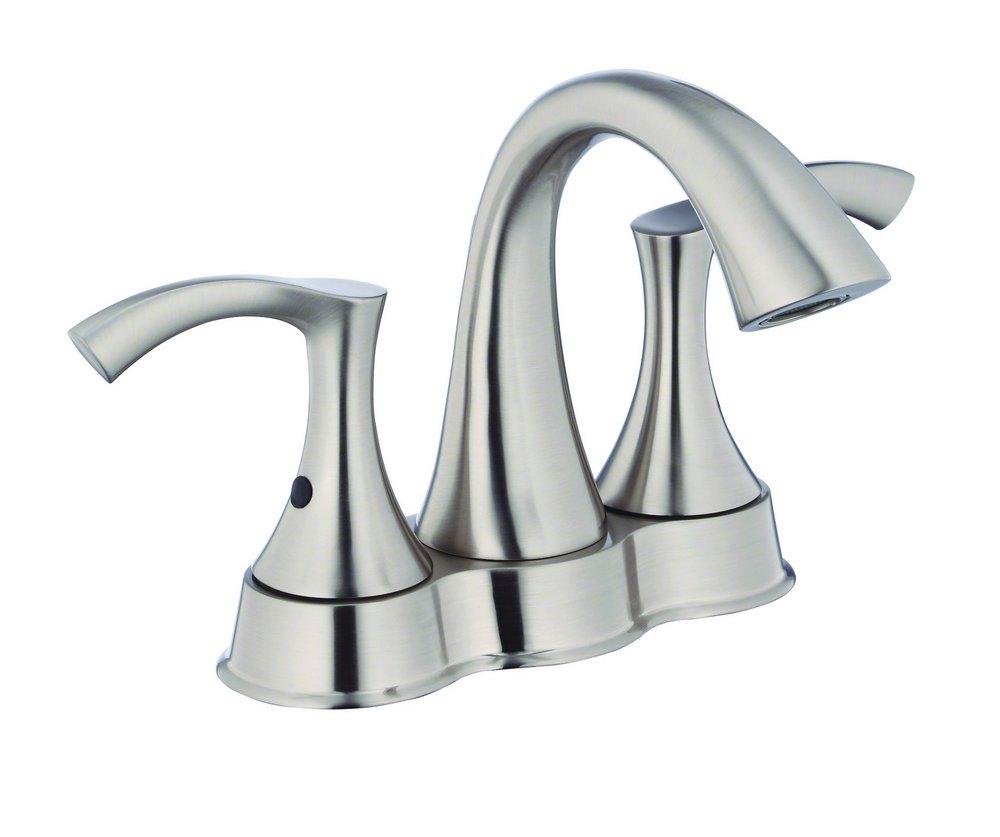 Gerber Plumbing Brushed Nickel Two Handle Centerset Bathroom Sink Faucet 