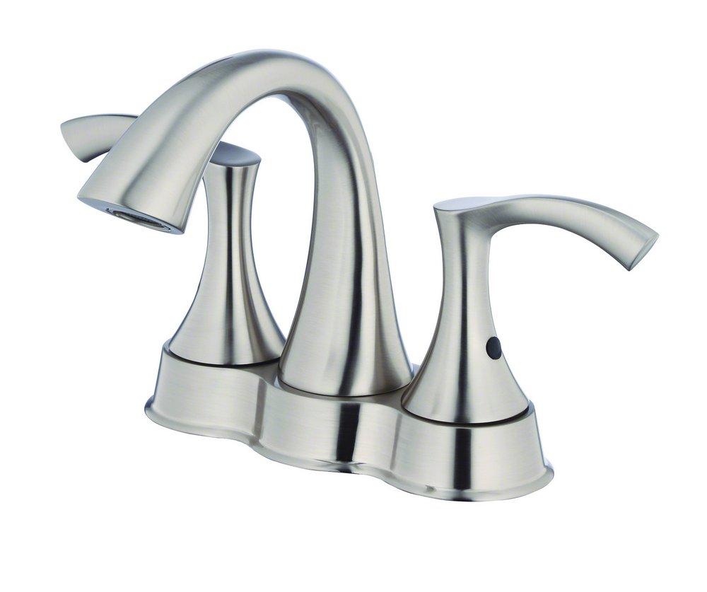 Gerber Plumbing Brushed Nickel Two Handle Centerset Bathroom Sink Faucet 