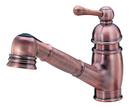1-Hole Pull-Out Spray Kitchen Faucet with Single Lever Handle in Antique Copper