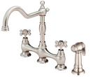 Gerber Plumbing Stainless Steel Two Handle Bridge Kitchen Faucet