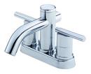 Deck Mount Centerset Bathroom Sink Faucet with Double Lever Handle and Low Arc Spout in Polished Chrome