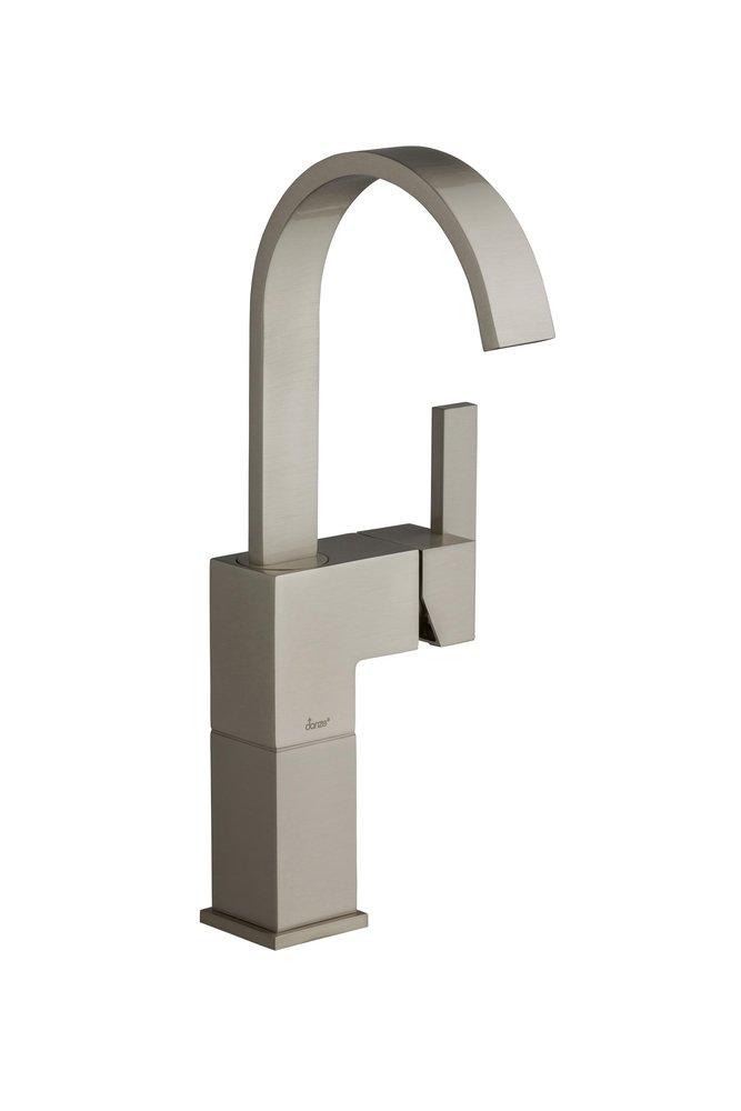 Gerber Plumbing Brushed Nickel Deck Mount Vessel Bathroom Sink Faucet with Single Lever Handle and High Swivel Spout 