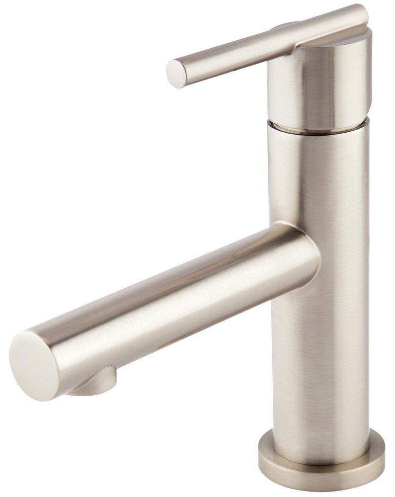 Gerber Plumbing Brushed Nickel Deck Mount Bathroom Sink Faucet with Single Lever Handle and High Fixed Spout 