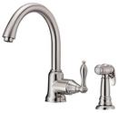 1.75 gpm 2-Hole Deck Mount Kitchen Sink Faucet with Single Lever Handle and High Swivel Spout in Stainless Steel