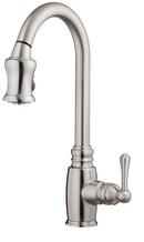 Pull-Down Kitchen Faucet with Single Lever Handle in Stainless Steel
