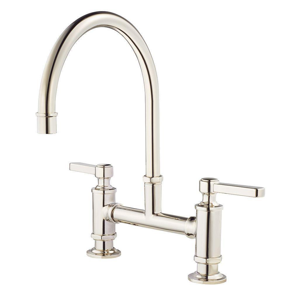 Pfister Polished Nickel Two Handle Bridge Kitchen Faucet 