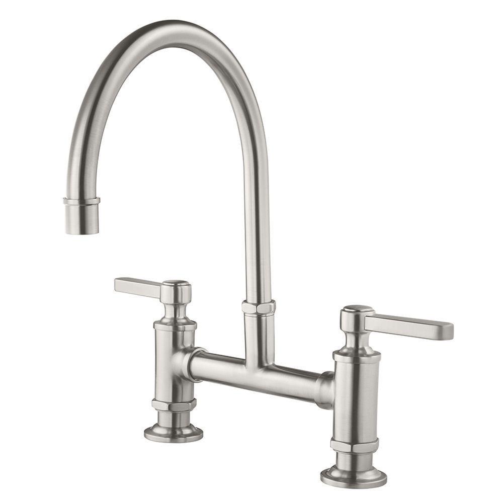 Pfister Stainless Steel Two Handle Bridge Kitchen Faucet 