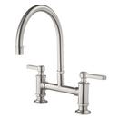Two Handle Bridge Kitchen Faucet in Stainless Steel