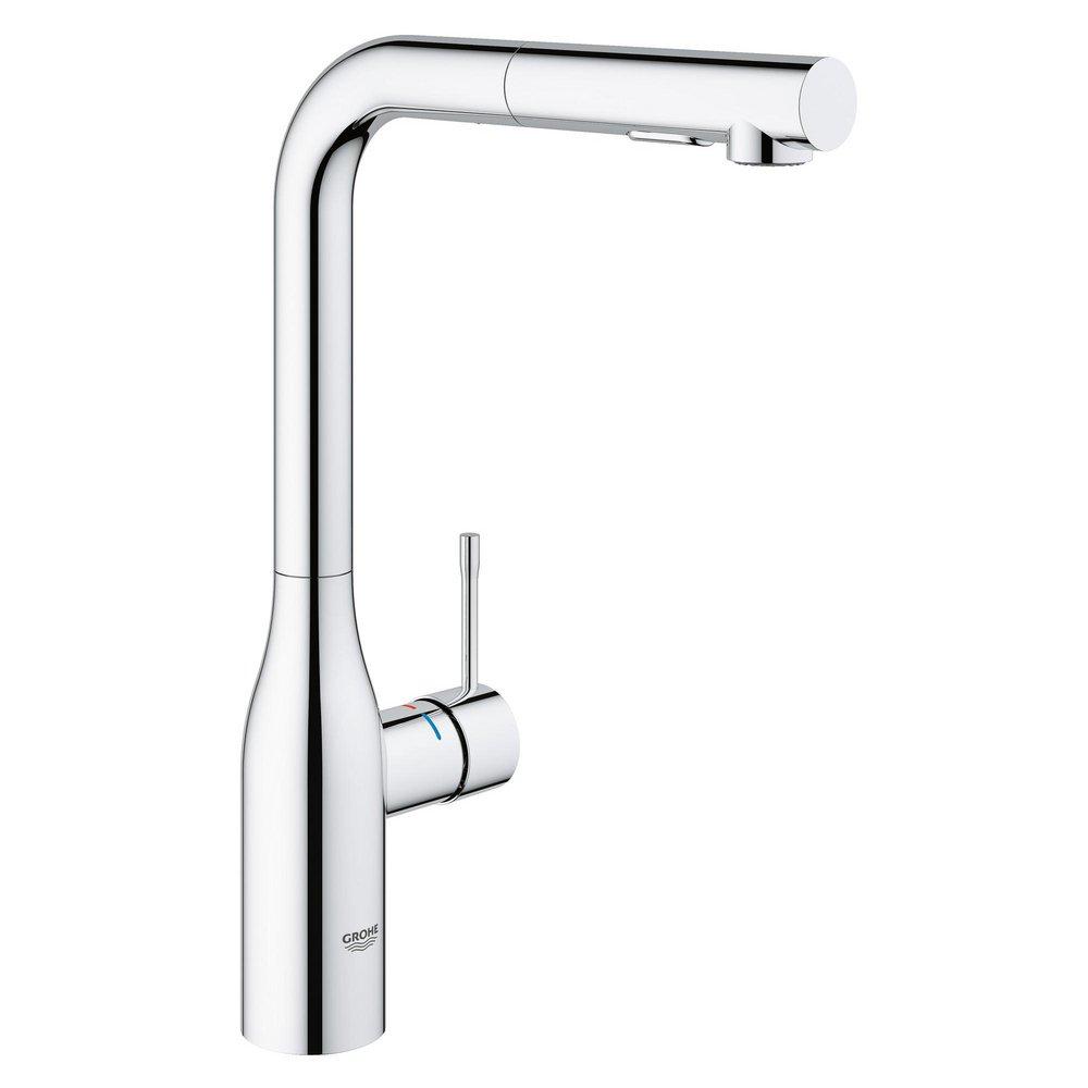 GROHE StarLight Chrome Single Handle Pull Out Kitchen Faucet 