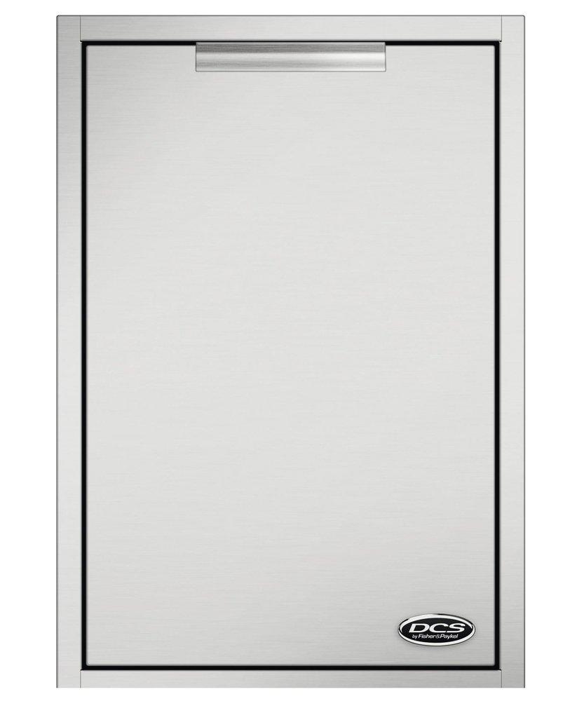 Dynamic Cooking Systems Brushed Stainless Steel Outdoor Trash and Recycle Bin 