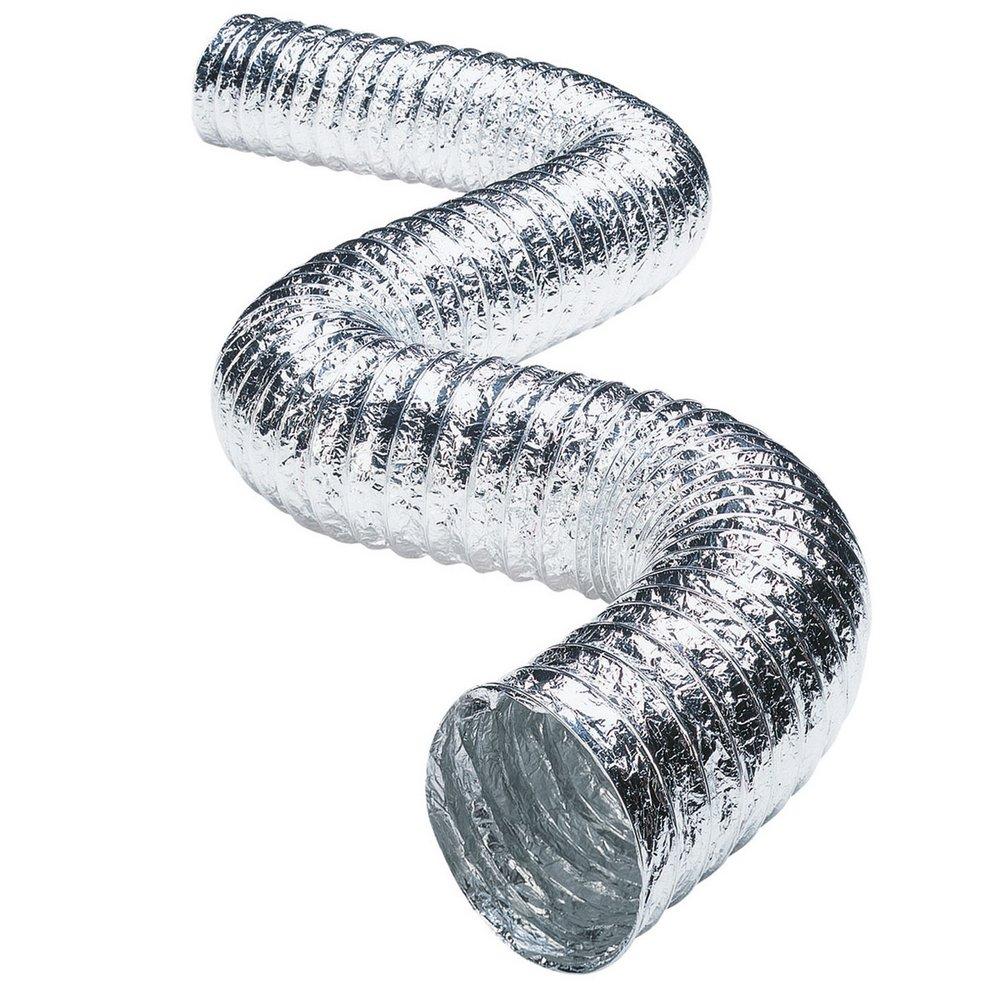 Deflecto Aluminum 8 ft. Silver Uninsulated Flexible Air Duct 