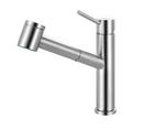 Single Handle Pull Out Kitchen Faucet in Stainless Steel