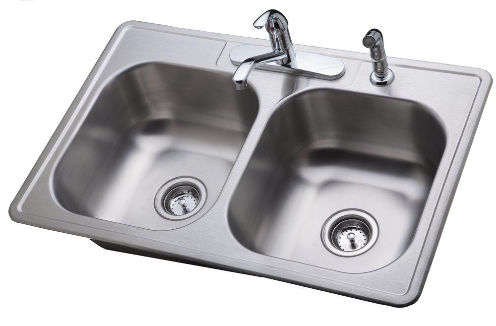 PROFLO&reg; Stainless Steel 33 x 22 in. 4 Hole Double Bowl Drop-in Kitchen Sink 