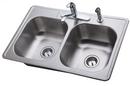 PROFLO&reg; Stainless Steel 33 x 22 in. 4 Hole Double Bowl Drop-in Kitchen Sink 