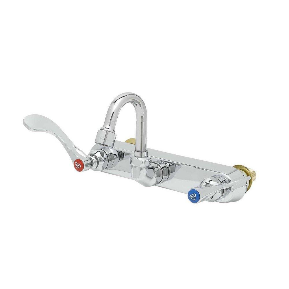 T&S Brass Chrome Two Wristblade Handle Bar Faucet 