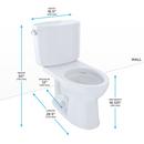 TOTO Cotton 1.28 gpf Elongated Two Piece Toilet with Left-Hand Trip Leve 