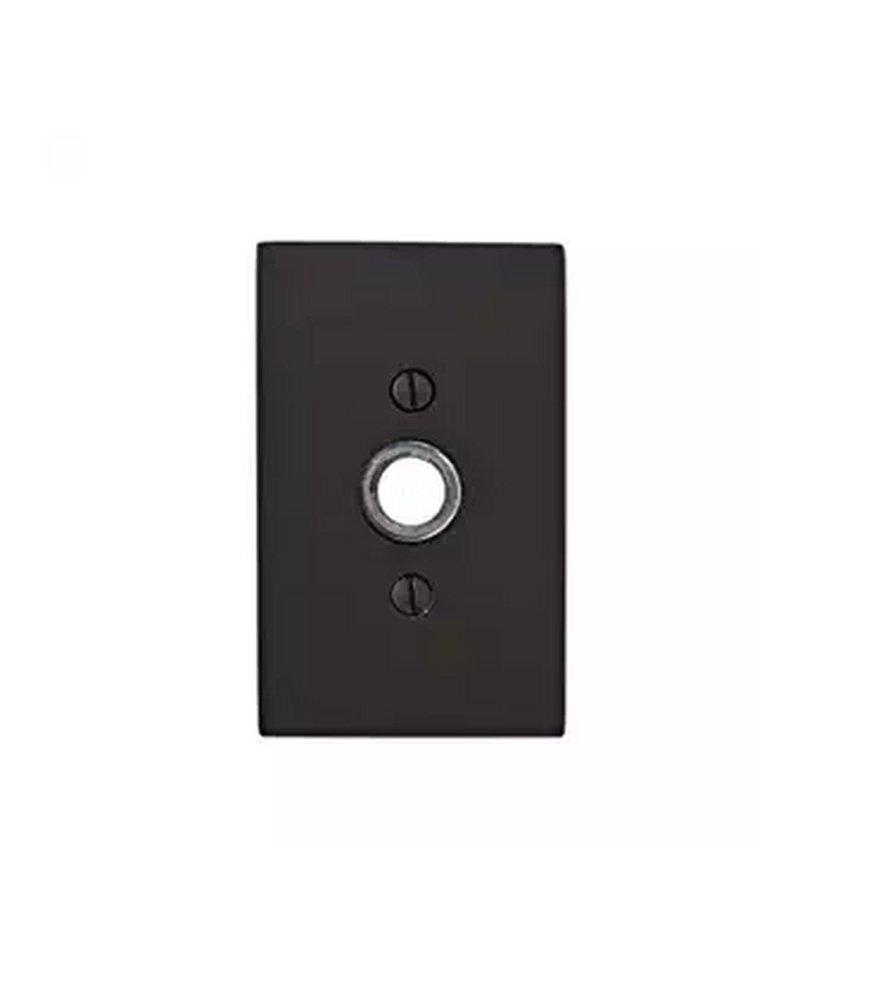 Emtek Products Flat Black Modern Rectangular Rosette Doorbell Button 