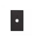 Modern Rectangular Rosette Doorbell Button in Flat Black