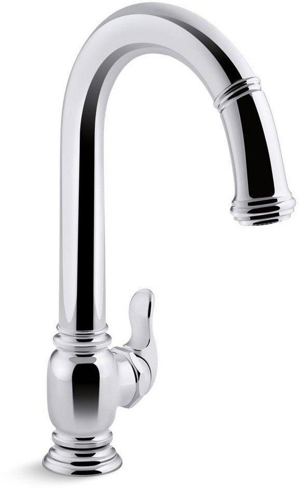 KOHLER Polished Chrome Single Hande Pull Down Touchless Kitchen Faucet with Magnetic Docking, Sweep Spray and Response Technology 