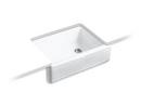 KOHLER White 29-11/16 x 21-9/16 in. Cast Iron Single Bowl Farmhouse Kitchen Sink 