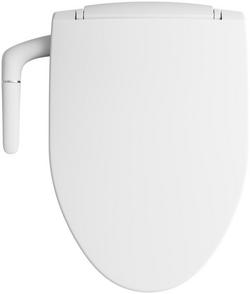 Elongated Closed Front Manual Bidet Toilet Seat in White