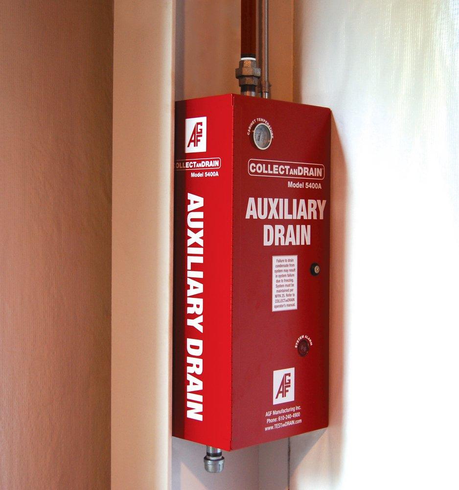 AGF Manufacturing Red 12 in. Threaded Cabinet with Auxiliary Drain 